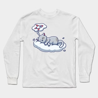 Cat Sleeping On The Cloud Long Sleeve T-Shirt